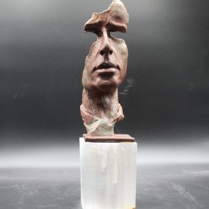 Mixed Metal Modernist Face Sculpture