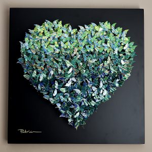 Patricia Govezensky Original "Heart" - 3D Metal on Wood