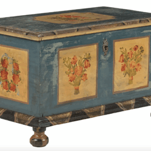 1880s Early Painted Wedding Chest