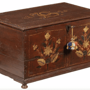 Brown Painted 1880s Wedding Chest